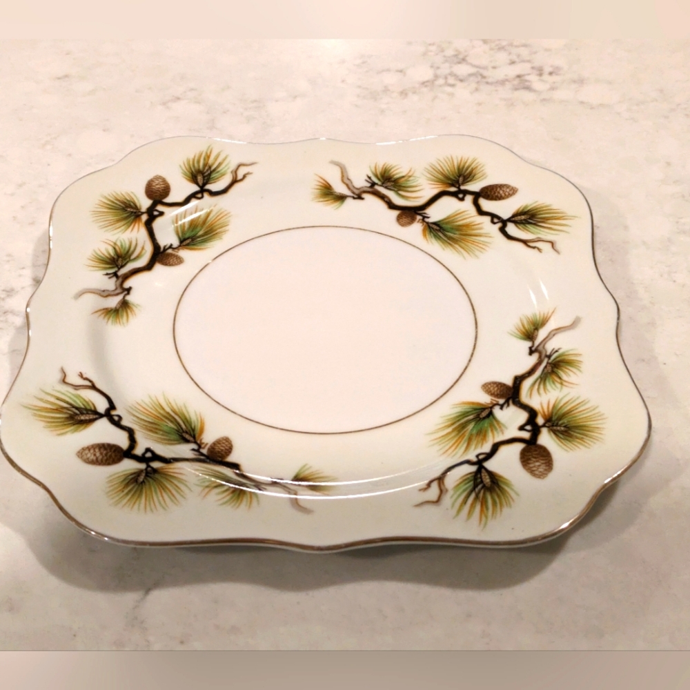 One Narumi Japan Bone China Shasta Pine Plate.